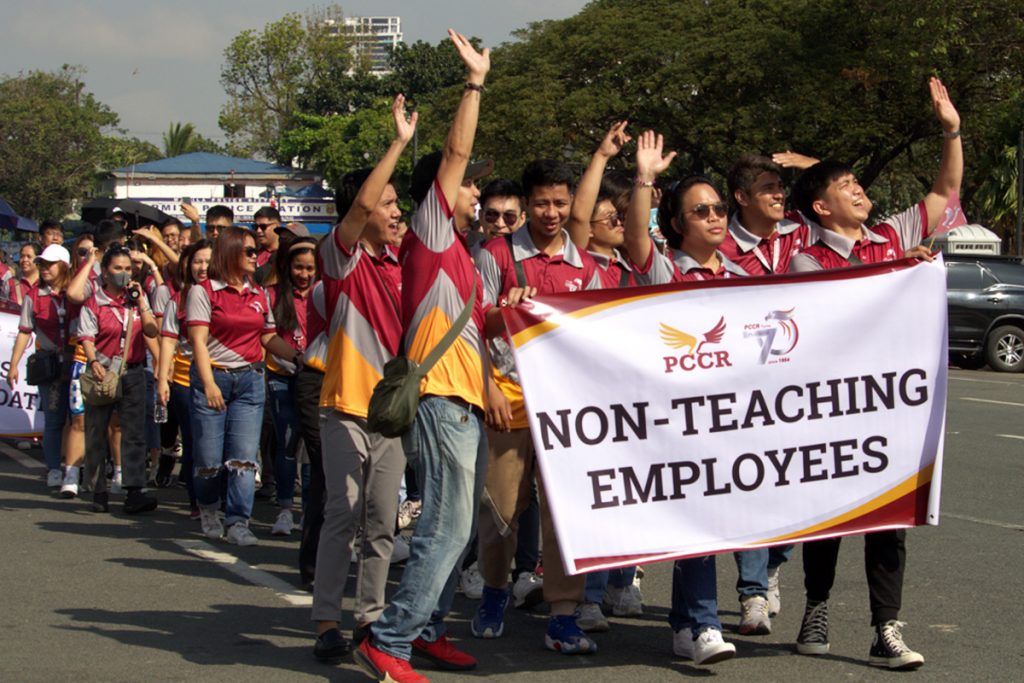 Employees participate in the grand parade to kick-off the celebration of PCCR's 70th founding anniversary.
